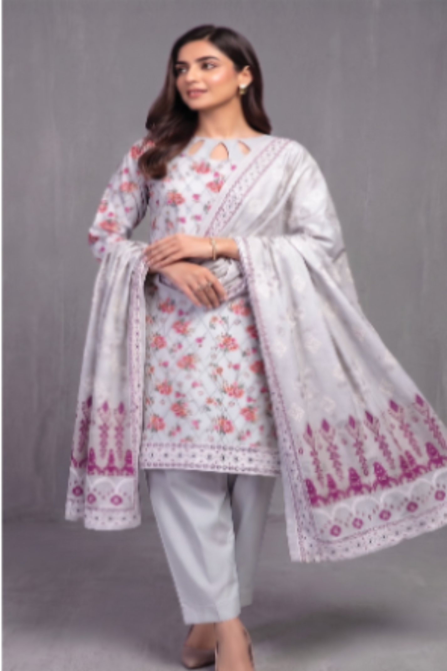 khaadi PRINTED LAWN UNSTITCHED 3 PIECE SUIT