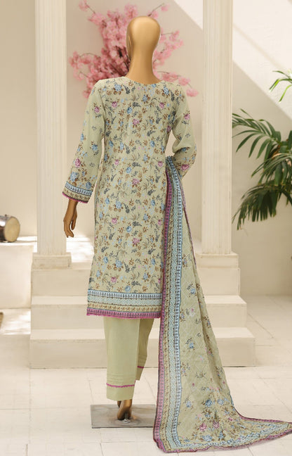 Two mannequins wearing a traditional outfit with floral patterns in a decorative setting.