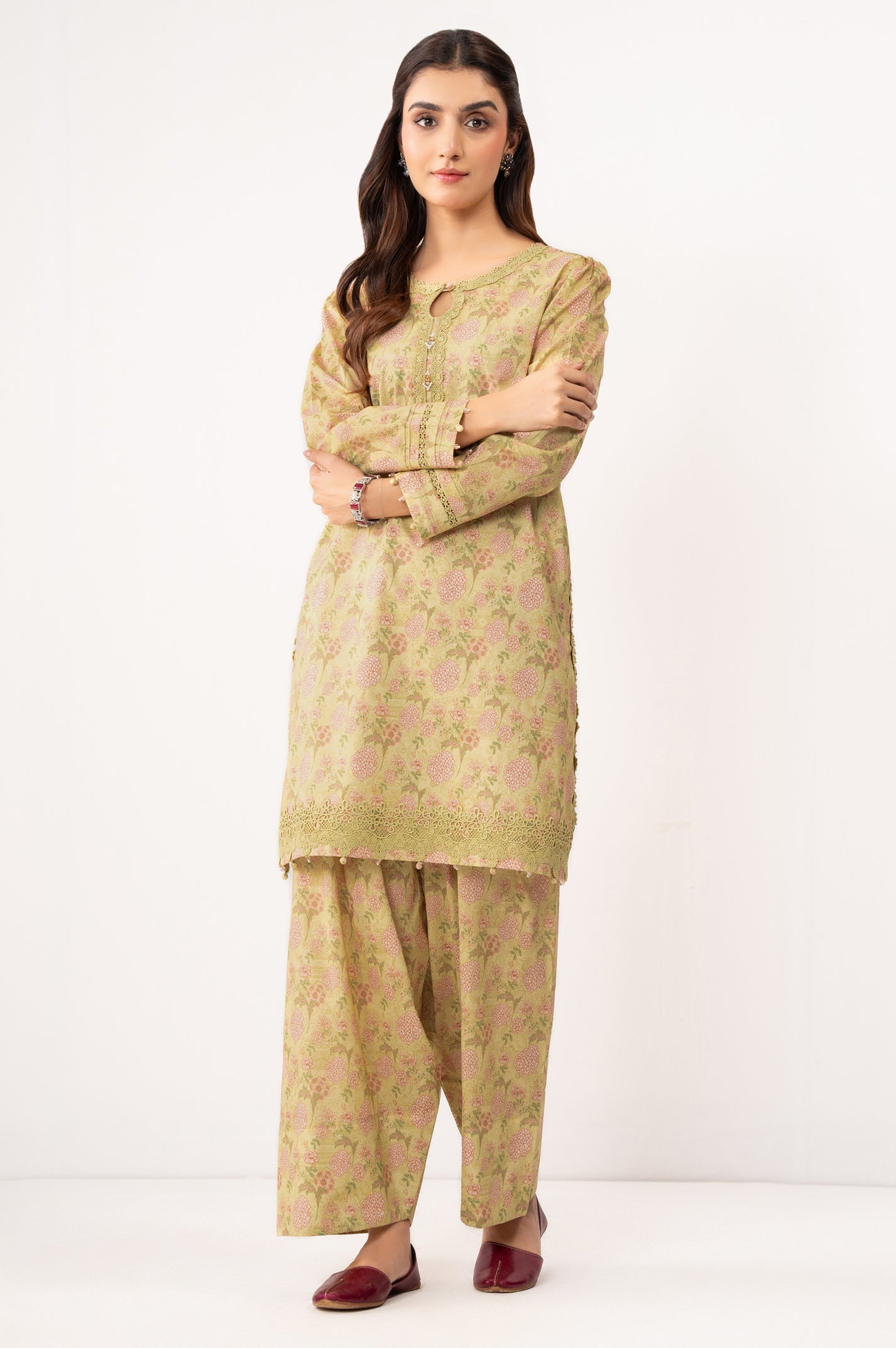 Unstitched 2 Piece Paste Printed Viscose Crepe Lurex Suit
