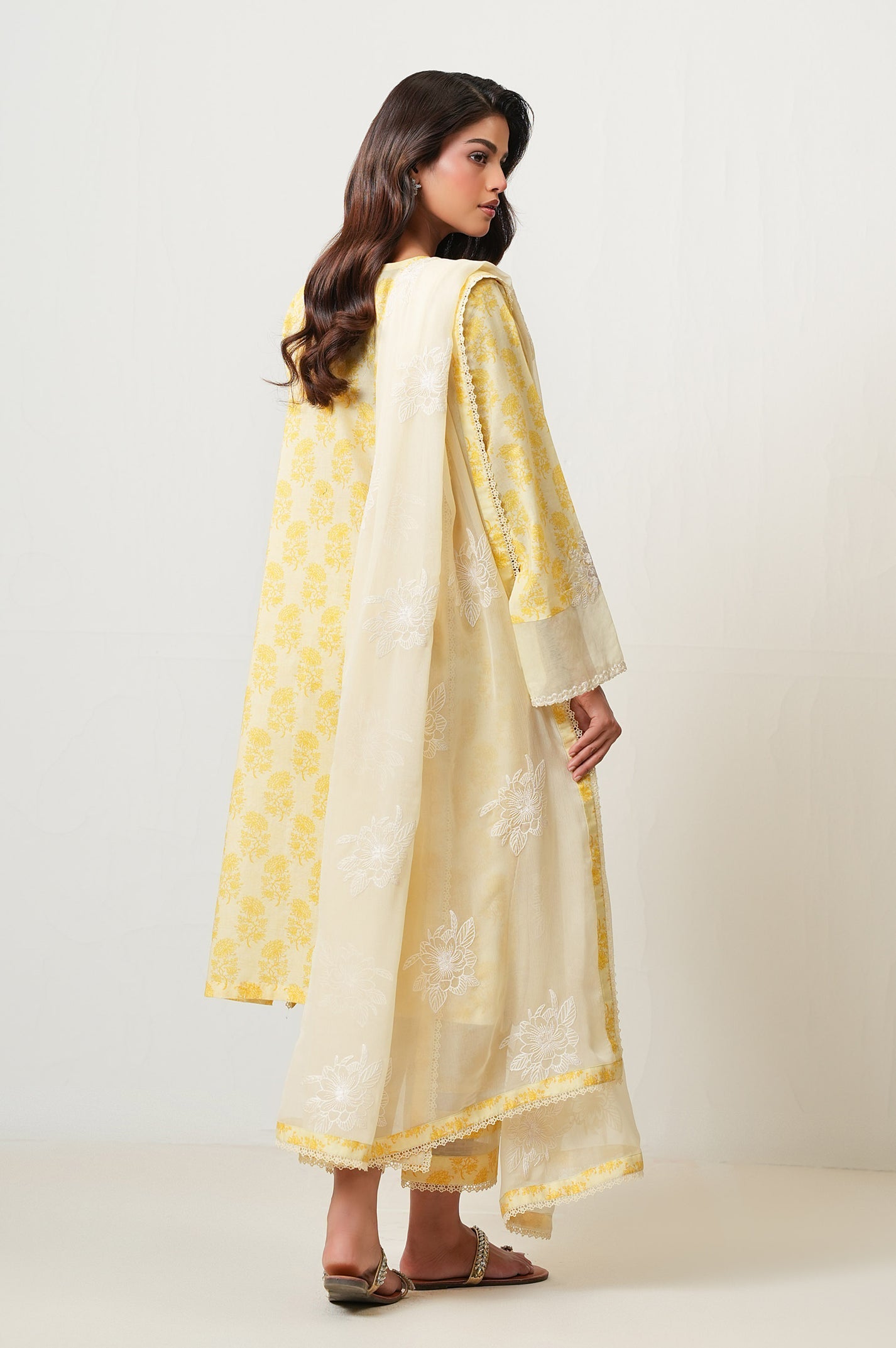 Unstitched 2 Piece Paste Printed Viscose Crepe Lurex Suit