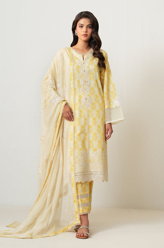Unstitched 2 Piece Paste Printed Viscose Crepe Lurex Suit