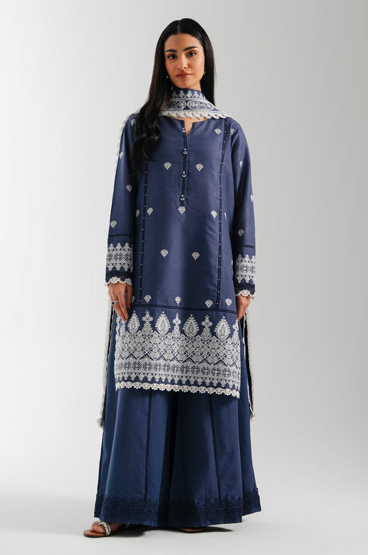 Unstitched 2 Piece Paste Printed Viscose Crepe Lurex Suit