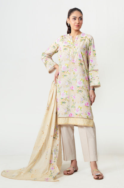 Unstitched 2 Piece Paste Printed Viscose Crepe Lurex Suit