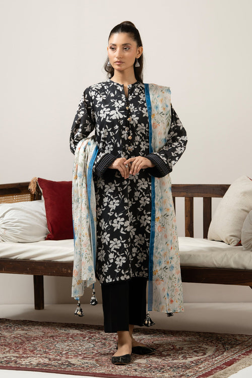 PRINTED LAWN UNSTITCHED 3 PIECE SUIT