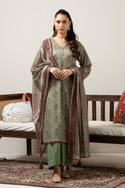 PRINTED LAWN UNSTITCHED 3 PIECE SUIT