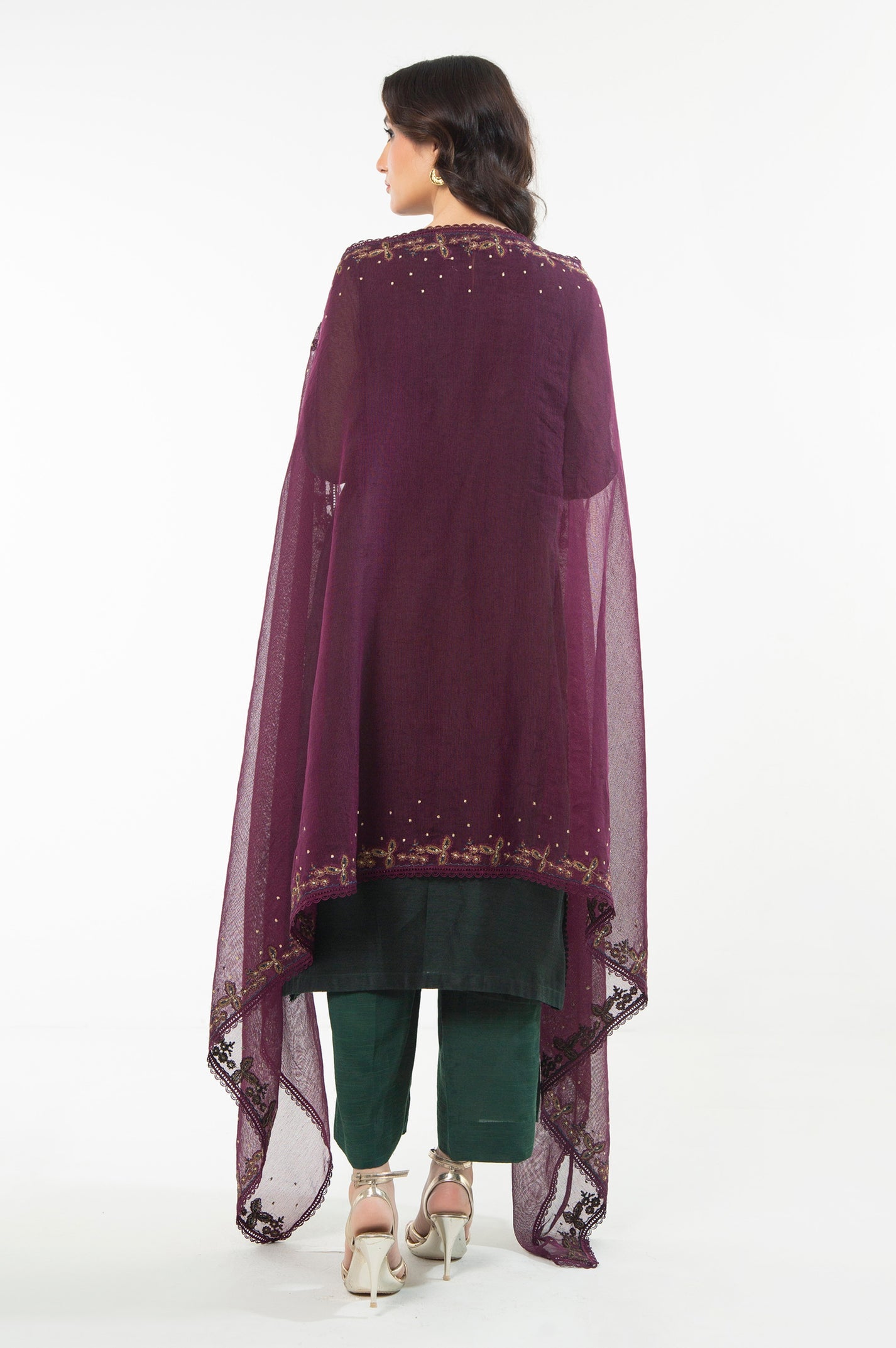 Unstitched 2 Piece Paste Printed Viscose Crepe Lurex Suit