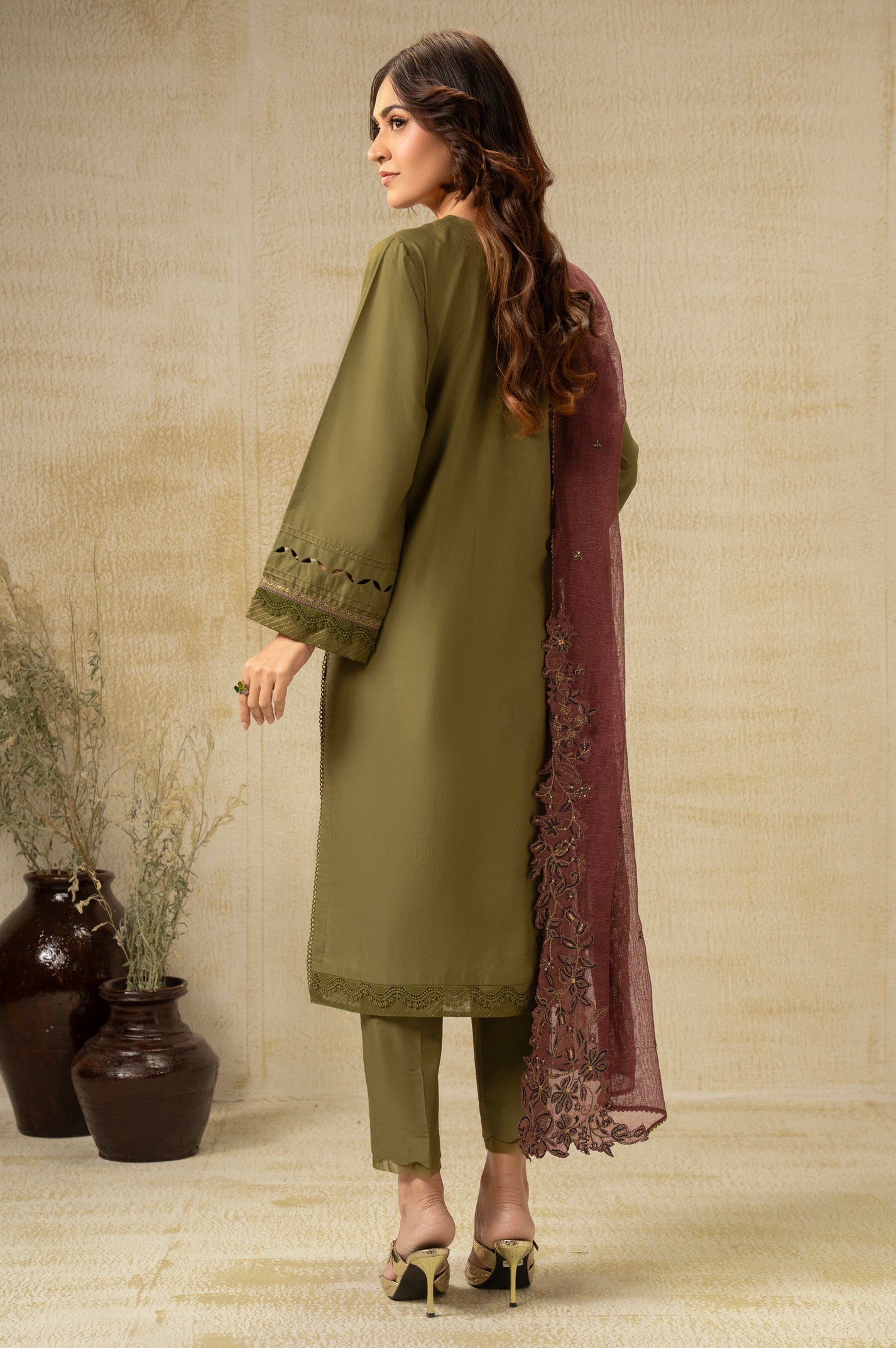 Unstitched 2 Piece Paste Printed Viscose Crepe Lurex Suit
