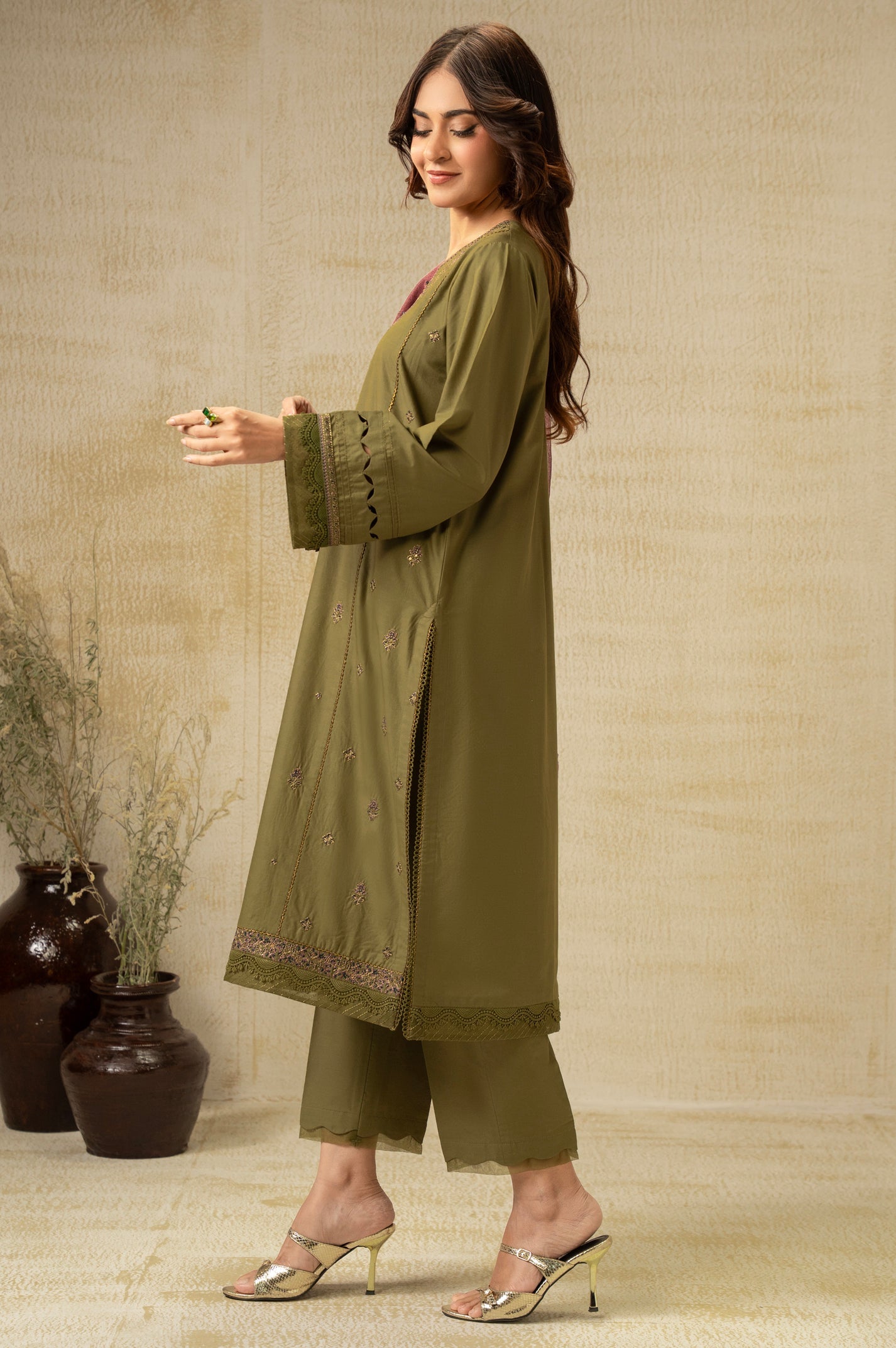 Unstitched 2 Piece Paste Printed Viscose Crepe Lurex Suit
